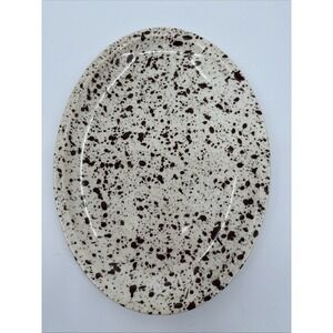 VTG Paden City Pottery Oval Platter Brown Speckled Splatter Restaurant Ware